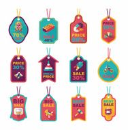 Toy tag flat banner background set eps10 N77