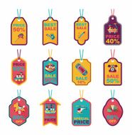 Toy tag flat banner background set eps10 N81