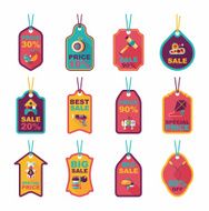 Toy tag flat banner background set eps10 N82