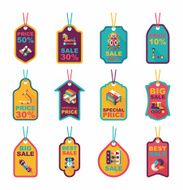 Toy tag flat banner background set eps10 N83