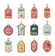 Toy tag flat banner background set eps10 N84