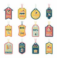 Toy tag flat banner background set eps10 N86