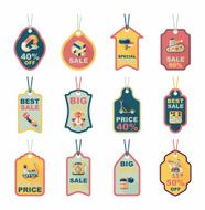 Toy tag flat banner background set eps10 N87