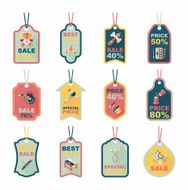 Toy tag flat banner background set eps10 N88