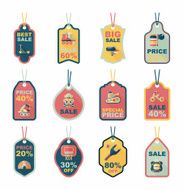 Toy tag flat banner background set eps10 N90