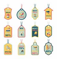 Toy tag flat banner background set eps10 N95