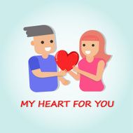 Portrait of Lover with Heart valentine&#039;s day