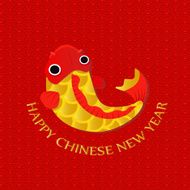 Happy Chinese New Year Greetings card Gold fish