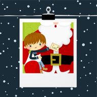 Christmas boy and Santa Claus photo