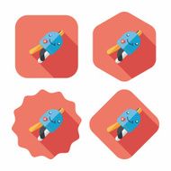 Jellyfish doll flat icon with long shadow eps10