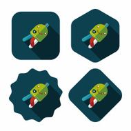 Jellyfish doll flat icon with long shadow eps10 N2