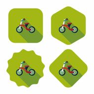 Kids Tricycle flat icon with long shadow eps10 N8
