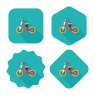 Kids Tricycle flat icon with long shadow eps10 N9