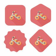 Kids Tricycle flat icon with long shadow eps10 N10