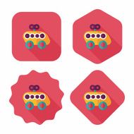 toy car flat icon with long shadow N25