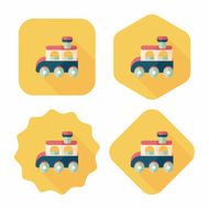 Train toy flat icon with long shadow EPS 10 N35