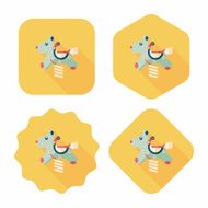 playground toy horse flat icon with long shadow