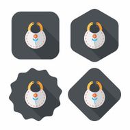 baby bib flat icon with long shadow EPS 10 N59