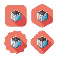 ABC blocks flat icon with long shadow EPS 10 N16