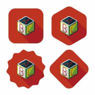 ABC blocks flat icon with long shadow EPS 10 N17