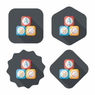 ABC blocks flat icon with long shadow EPS 10 N18