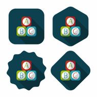 ABC blocks flat icon with long shadow EPS 10 N19