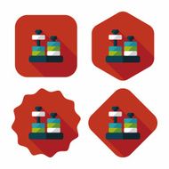 educational toy flat icon with long shadow eps10 N17