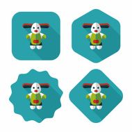 toy dog flat icon with long shadow eps10 N2