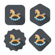horse toy flat icon with long shadow eps10 N27