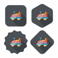 toy car flat icon with long shadow N26