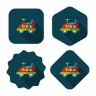 toy car flat icon with long shadow N27