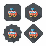 toy car flat icon with long shadow N28