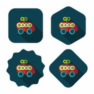 toy car flat icon with long shadow N29