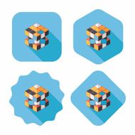 bricks toy flat icon with long shadow eps10 N25