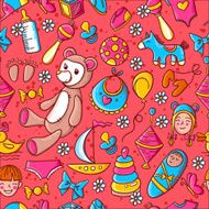 Kids and toys pattern