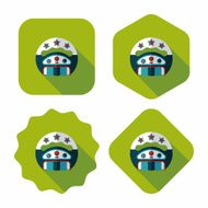 baby rattle flat icon with long shadow EPS 10 N73