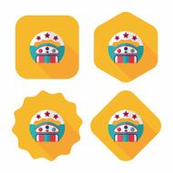 baby rattle flat icon with long shadow EPS 10 N74