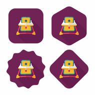 Baby walker flat icon with long shadow eps10 N33