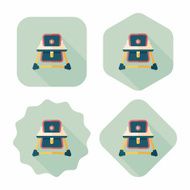 Baby walker flat icon with long shadow eps10 N34