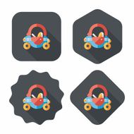 toy car walker flat icon with long shadow