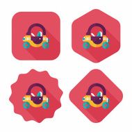 toy car walker flat icon with long shadow N3