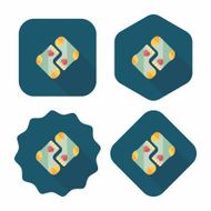 Christmas stocking flat icon with long shadow EPS 10 N13