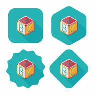 ABC blocks flat icon with long shadow EPS 10 N20