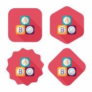ABC blocks flat icon with long shadow EPS 10 N22