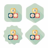 ABC blocks flat icon with long shadow EPS 10 N23