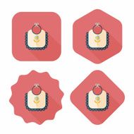 baby bib flat icon with long shadow EPS 10 N65
