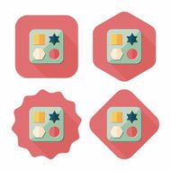 educational toy flat icon with long shadow EPS 10 N14