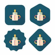Baby bottle flat icon with long shadow EPS 10 N38