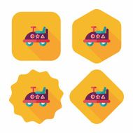toy car flat icon with long shadow N30