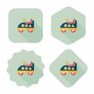 toy car flat icon with long shadow N31
